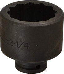 Proto - 3/4" Drive 2-1/4" Standard Impact Socket - 12 Points, 3-1/4" OAL - Americas Industrial Supply
