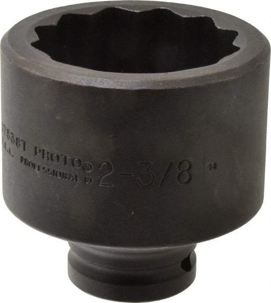 Proto - 3/4" Drive 2-3/8" Standard Impact Socket - 12 Points, 3-3/8" OAL - Americas Industrial Supply