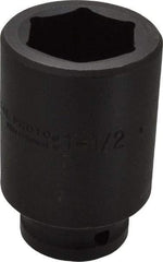 Proto - 3/4" Drive 1-1/2" Deep Impact Socket - 6 Points, 3-1/2" OAL - Americas Industrial Supply