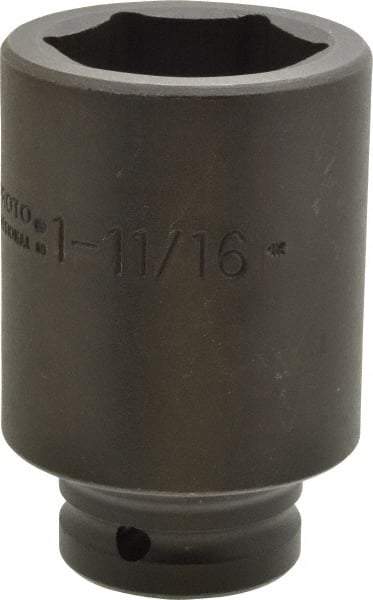 Proto - 3/4" Drive 1-11/16" Deep Impact Socket - 6 Points, 3-7/8" OAL - Americas Industrial Supply