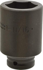 Proto - 3/4" Drive 1-11/16" Deep Impact Socket - 6 Points, 3-7/8" OAL - Americas Industrial Supply