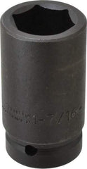 Proto - 1" Drive 1-7/16" Deep Impact Socket - 6 Points, 4" OAL - Americas Industrial Supply
