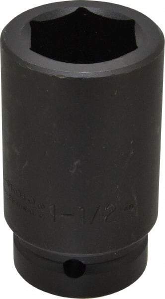 Proto - 1" Drive 1-1/2" Deep Impact Socket - 6 Points, 4" OAL - Americas Industrial Supply