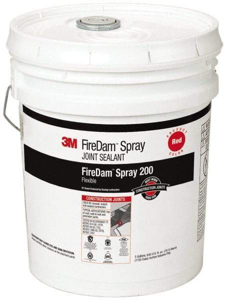 3M - 5 Gal Pail Red Elastomer Joint Sealant - 110°F Max Operating Temp, 24 hr Full Cure Time, Series Spray 200 - Americas Industrial Supply