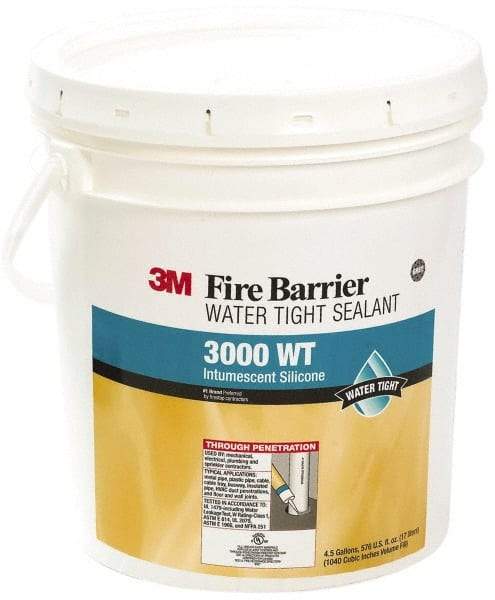 3M - 4.5 Gal Pail Gray RTV Silicone Joint Sealant - 14 to 230°F Operating Temp, Series 3000WT - Americas Industrial Supply