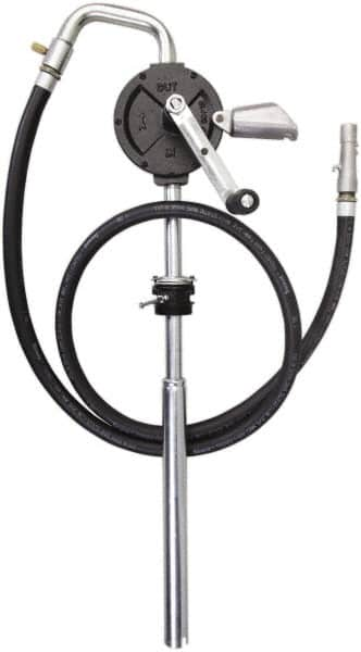 PRO-LUBE - Oil Lubrication 10 Gal/min Flow Cast Iron Rotary Hand Pump - For 15 to 55 Gal Container, Use with Alcohols, Gasoline, Naphtha & Solvents, Do Not Use with Water-Based Media - Americas Industrial Supply