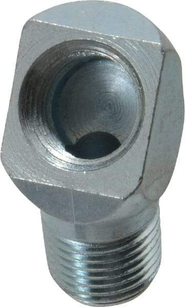 PRO-LUBE - 45° Head Angle, 1/8-27 NPT Steel Grease Fitting Adapter - 1/2" Hex - Americas Industrial Supply