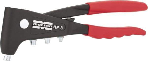 Marson - Right Angle Head Hand Riveter - 3/32 to 3/16" Rivet Capacity, 10" OAL - Americas Industrial Supply