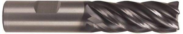 Kennametal - 5/8", 1-1/4" LOC, 5/8" Shank Diam, 3-1/2" OAL, 5 Flute, Solid Carbide Square End Mill - Single End, AlTiN Finish, Spiral Flute, 38° Helix, Right Hand Cut, Right Hand Flute, Series UDDE - Americas Industrial Supply