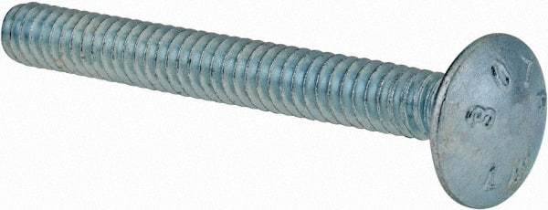 Value Collection - #10-24 UNC 1-3/4" Length Under Head, Standard Square Neck, Carriage Bolt - Grade 2 Steel, Zinc-Plated Finish - Americas Industrial Supply