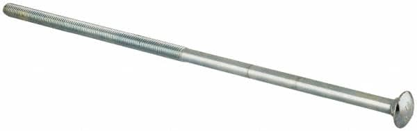 Value Collection - 3/8-16 UNC 12" Length Under Head, Standard Square Neck, Carriage Bolt - Grade 2 Steel, Zinc-Plated Finish - Americas Industrial Supply