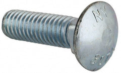 Value Collection - 7/16-14 UNC 1-1/2" Length Under Head, Standard Square Neck, Carriage Bolt - Grade 2 Steel, Zinc-Plated Finish - Americas Industrial Supply