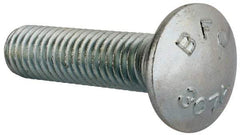 Value Collection - 7/16-14 UNC 1-3/4" Length Under Head, Standard Square Neck, Carriage Bolt - Grade 2 Steel, Zinc-Plated Finish - Americas Industrial Supply