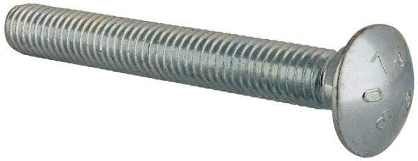 Value Collection - 7/16-14 UNC 3-1/2" Length Under Head, Standard Square Neck, Carriage Bolt - Grade 2 Steel, Zinc-Plated Finish - Americas Industrial Supply