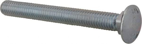 Value Collection - 7/16-14 UNC 4" Length Under Head, Standard Square Neck, Carriage Bolt - Grade 2 Steel, Zinc-Plated Finish - Americas Industrial Supply