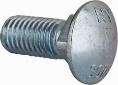 Value Collection - 5/8-11 UNC 1-1/2" Length Under Head, Standard Square Neck, Carriage Bolt - Grade 2 Steel, Zinc-Plated Finish - Americas Industrial Supply