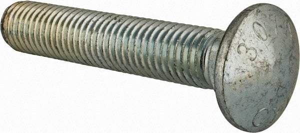 Value Collection - 5/8-11 UNC 3-1/2" Length Under Head, Standard Square Neck, Carriage Bolt - Grade 2 Steel, Zinc-Plated Finish - Americas Industrial Supply