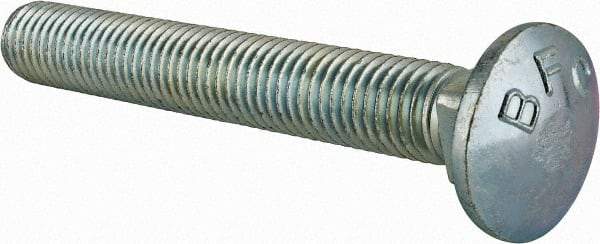 Value Collection - 5/8-11 UNC 4-1/2" Length Under Head, Standard Square Neck, Carriage Bolt - Grade 2 Steel, Zinc-Plated Finish - Americas Industrial Supply