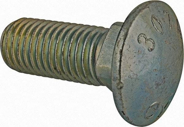 Value Collection - 3/4-10 UNC 2" Length Under Head, Standard Square Neck, Carriage Bolt - Grade 2 Steel, Zinc-Plated Finish - Americas Industrial Supply