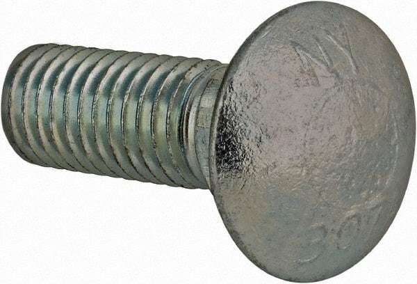 Value Collection - 3/4-10 UNC 2-1/2" Length Under Head, Standard Square Neck, Carriage Bolt - Grade 2 Steel, Zinc-Plated Finish - Americas Industrial Supply