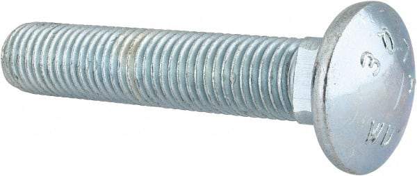 Value Collection - 3/4-10 UNC 4" Length Under Head, Standard Square Neck, Carriage Bolt - Grade 2 Steel, Zinc-Plated Finish - Americas Industrial Supply