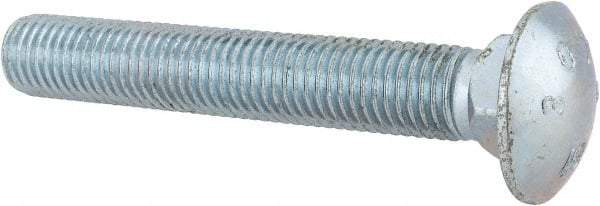 Value Collection - 3/4-10 UNC 5" Length Under Head, Standard Square Neck, Carriage Bolt - Grade 2 Steel, Zinc-Plated Finish - Americas Industrial Supply