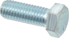 Made in North America - 1/2-13 UNC, 1-3/8" Length Under Head Hex Head Cap Screw - Fully Threaded, Grade 5 Steel, Zinc-Plated Finish, 3/4" Hex - Americas Industrial Supply