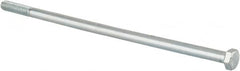 Made in USA - 5/16-18 UNC, 8" Length Under Head Hex Head Cap Screw - Partially Threaded, Grade 5 Alloy Steel, Zinc-Plated Finish, 1/2" Hex - Americas Industrial Supply