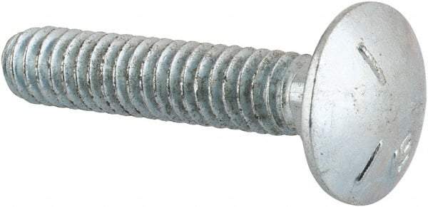 Value Collection - 1/4-20 UNC 1-1/4" Length Under Head, Standard Square Neck, Carriage Bolt - Grade 5 Steel, Zinc-Plated Finish - Americas Industrial Supply