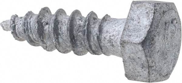 Value Collection - 1/4" Screw, 1" Length Under Head, Steel, Hex Head Lag Screw - Hot Dipped Galvanized, Grade 2 - Americas Industrial Supply