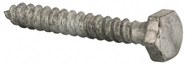 Value Collection - 1/4" Screw, 1-3/4" Length Under Head, Steel, Hex Head Lag Screw - Hot Dipped Galvanized, Grade 2 - Americas Industrial Supply