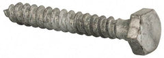 Value Collection - 1/4" Screw, 1-3/4" Length Under Head, Steel, Hex Head Lag Screw - Hot Dipped Galvanized, Grade 2 - Americas Industrial Supply
