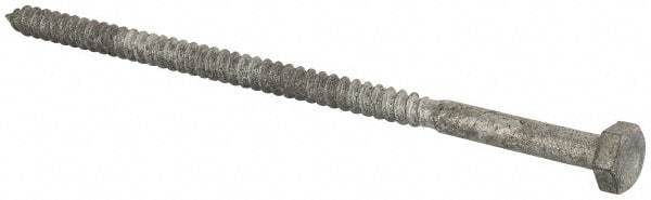 Value Collection - 1/4" Screw, 5-1/2" Length Under Head, Steel, Hex Head Lag Screw - Hot Dipped Galvanized, Grade 2 - Americas Industrial Supply