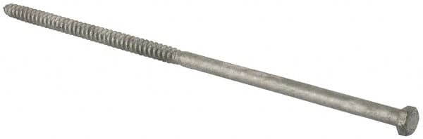 Value Collection - 3/8" Screw, 12" Length Under Head, Steel, Hex Head Lag Screw - Hot Dipped Galvanized, Grade 2 - Americas Industrial Supply