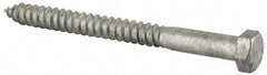 Value Collection - 1/2" Screw, 5-1/2" Length Under Head, Steel, Hex Head Lag Screw - Hot Dipped Galvanized, Grade 2 - Americas Industrial Supply