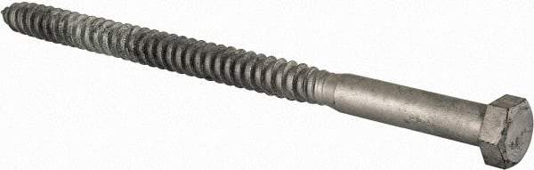 Value Collection - 5/8" Screw, 10" Length Under Head, Steel, Hex Head Lag Screw - Hot Dipped Galvanized, Grade 2 - Americas Industrial Supply
