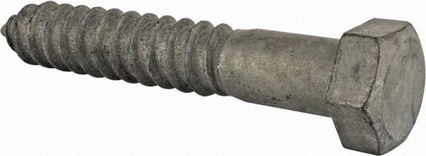 Value Collection - 3/4" Screw, 4-1/2" Length Under Head, Steel, Hex Head Lag Screw - Hot Dipped Galvanized, Grade 2 - Americas Industrial Supply