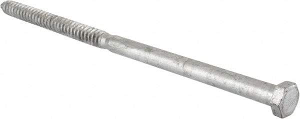 Value Collection - 3/4" Screw, 16" Length Under Head, Steel, Hex Head Lag Screw - Hot Dipped Galvanized, Grade 2 - Americas Industrial Supply