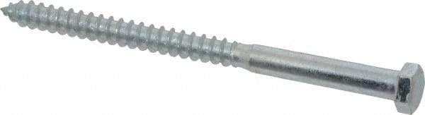 Value Collection - 3/8" Screw, 5-1/2" Length Under Head, Steel, Hex Head Lag Screw - Zinc Plated, Grade 2 - Americas Industrial Supply