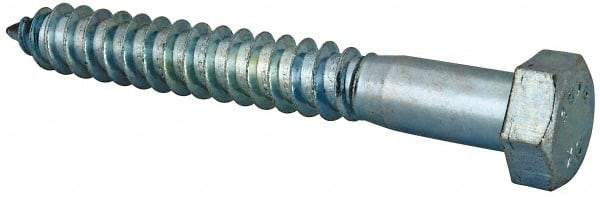 Value Collection - 5/8" Screw, 5" Length Under Head, Steel, Hex Head Lag Screw - Zinc Plated, Grade 2 - Americas Industrial Supply