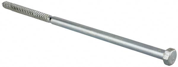 Value Collection - 5/8" Screw, 16" Length Under Head, Steel, Hex Head Lag Screw - Zinc Plated, Grade 2 - Americas Industrial Supply
