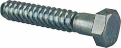 Value Collection - 3/4" Screw, 4-1/2" Length Under Head, Steel, Hex Head Lag Screw - Zinc Plated, Grade 2 - Americas Industrial Supply