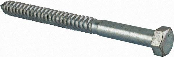 Value Collection - 3/4" Screw, 9" Length Under Head, Steel, Hex Head Lag Screw - Zinc Plated, Grade 2 - Americas Industrial Supply