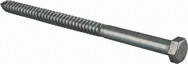 Value Collection - 3/4" Screw, 12" Length Under Head, Steel, Hex Head Lag Screw - Zinc Plated, Grade 2 - Americas Industrial Supply