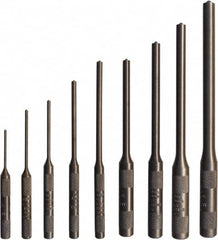 Mayhew - 9 Piece, 1/16 to 5/16", Roll Pin Punch Set - Round Shank, Alloy Steel, Comes in Pouch - Americas Industrial Supply