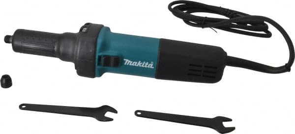 Makita - 1/4 Inch Collet, 25,000 RPM, Straight, Electric Die Grinder - 120 Volt, 3.5 Amp - Americas Industrial Supply