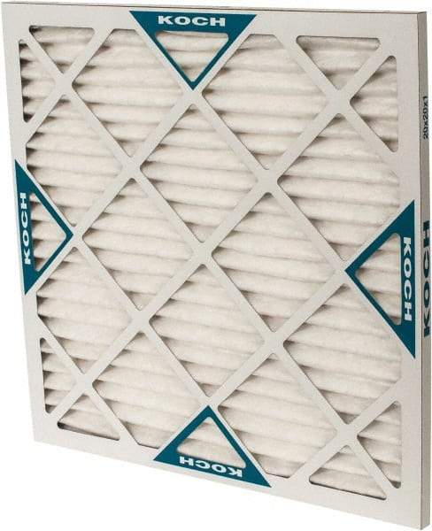 Made in USA - 20" Noml Height x 20" Noml Width x 1" Noml Depth, 80 to 85% Capture Efficiency, Wire-Backed Pleated Air Filter - MERV 13, Synthetic, Integrated Beverage Board Frame, 300 Max FPM, 840 CFM, For Any Unit - Americas Industrial Supply