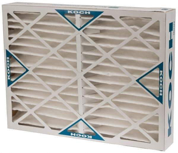 Made in USA - 18" Noml Height x 24" Noml Width x 4" Noml Depth, 80 to 85% Capture Efficiency, Wire-Backed Pleated Air Filter - MERV 13, Synthetic, Integrated Beverage Board Frame, 500 Max FPM, 1,500 CFM, For Any Unit - Americas Industrial Supply