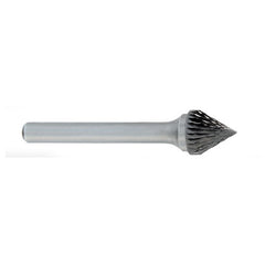 ‎SJ-1 -1/4 x LOC × 1/4 Shank × 2 OAL 60 Degree Cone Carbide Medium Tough Cut Burr - Americas Industrial Supply