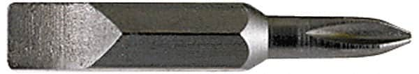 Irwin - #2 Phillips/Slotted Screwdriver Bit - 1/4" Hex Drive, 2-3/8" OAL - Americas Industrial Supply